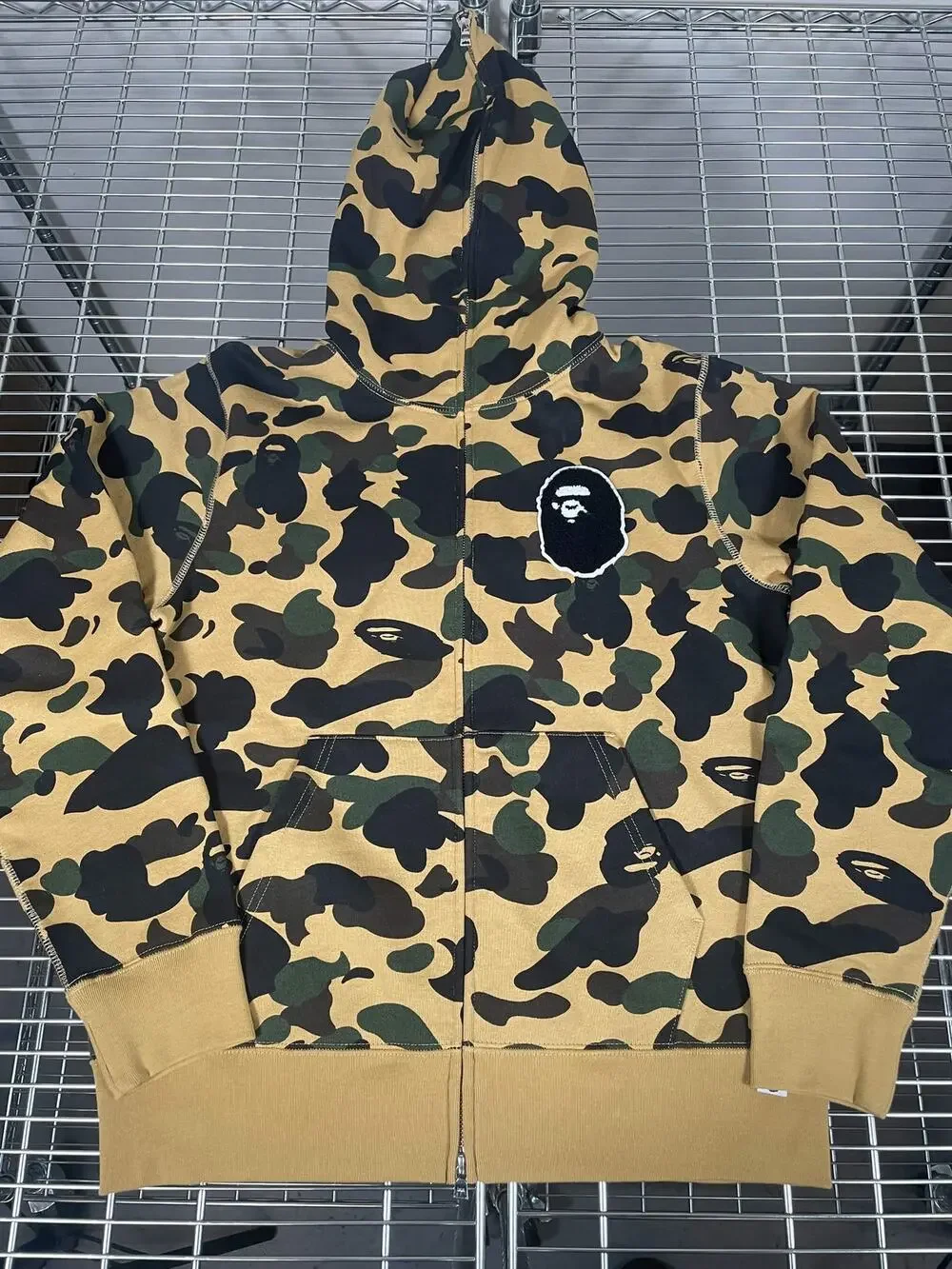 A Bathing Ape 1st Camo Full Zip Hoodie In Yellow BAPE